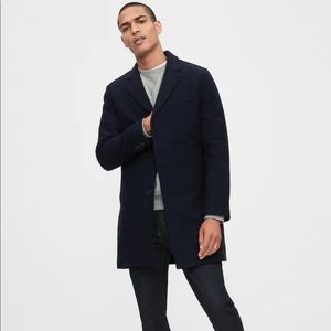 Navy wool topcoat